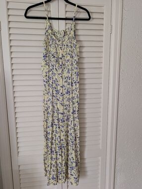 Vintage 90s Pudding Shop Floral Button-Front Cami Maxi Dress